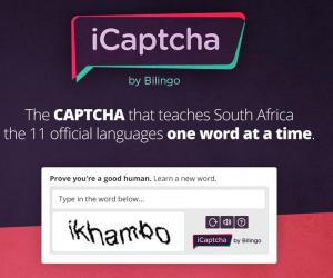 iCAPTCHA by Bilingo is a service that checks that you’re not a robot while teaching South Africans words from the 11 official languages. 