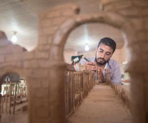 The ancient city of Palmyra was built using clay and wooden kebab skewers. Photo Credit: UNHCR/Christopher Herwig