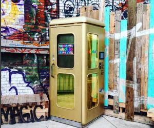 This phone booth sends its users back in time but it isn't a Tardis. 