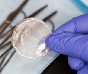 The thin roll of film delivers preprogrammed medication