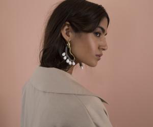 Jade cornicopia earrings by Pichulik SS17