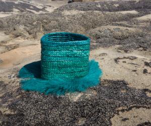 Linde Freya's basket collection made up of Carnuaba palm fibres and inspired by the dune landscape of Lençóis Maranhenses.