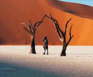 Mutua Matheka in Sossusvlei in the Namib desert