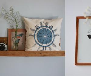 Mandala cushion and Hunter print