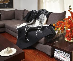 Knitted Striped Throw