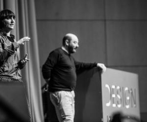Roberto Feo and Rosario Hurtado of El Ultimo Grito on stage at Design Indaba Conference 2014. Image: Jonx Pillemer. 