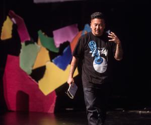 Roy Choi speaking at Design Indaba Conference 2015. Image: Jonx Pillemer