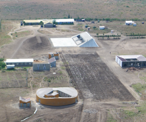 The buildings of Waterbank School in Kenyan harvest rainfall for the community