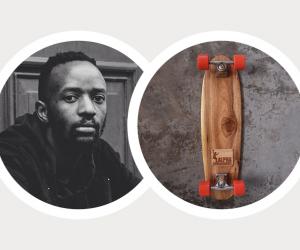 Longboard skater and shaper Kent Lingeveldt tries to keep his boards simple and functional. His board has been nominated for MBOISA by Creative Nestlings' Dillion Phiri