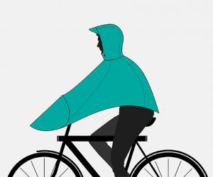 The Boncho, by VANMOOF, is a poncho designed especially for cyclists to use in the rain.