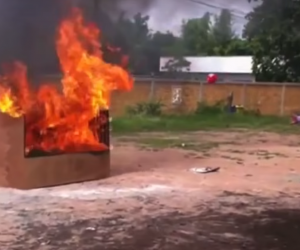 An innovative way to extinguish a fire 