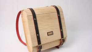 Umtwalo Wooden Backpack by Inga Gubeka. 