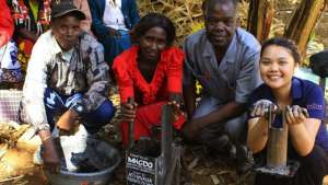 Dalhousie University student, Keilah Bias has invented a pressing machine that turns agricultural waste into briquettes for cooking in impoverished communities. Image: Keila Bias