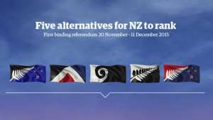 Five New Zealand flag redesign finalists. Image: govt.nz