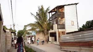 Casas Melhoradas, a double storey, low-cost house by Architects Without Borders, reinterprets Mozambique’s traditional corrugated iron and wood homes.