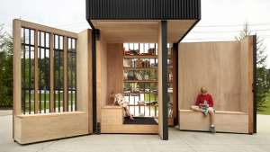 Story nook, book exchange in a beautiful community space.