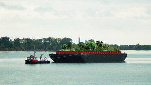 Swale floating food forest