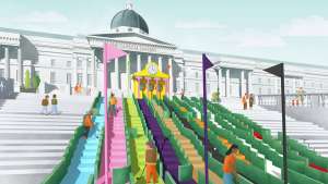Visionary Crazy Golf leading up to Paul Smith's Club House
