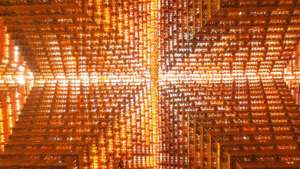 Beer crate pavilion. Photo: Serge Brison. 