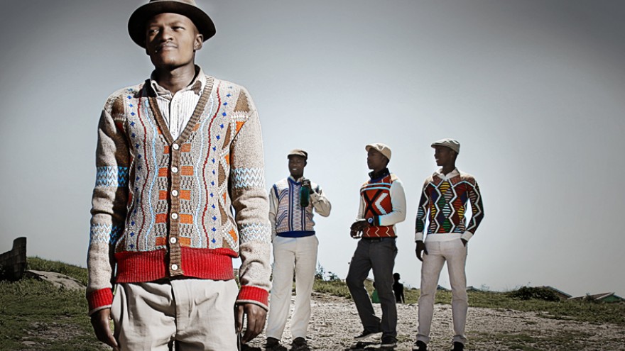 Knitting pattern designs by Laduma Ngxokolo.