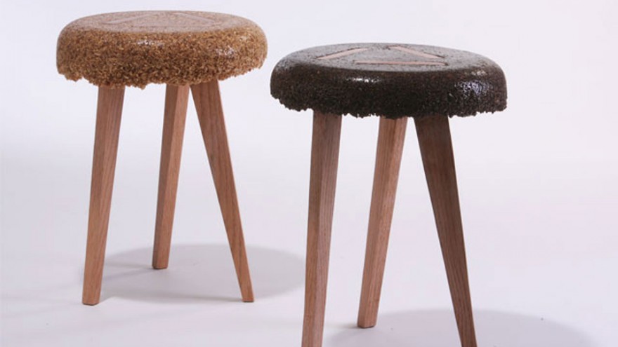 Sawdust stools by Yoav Avinoam.