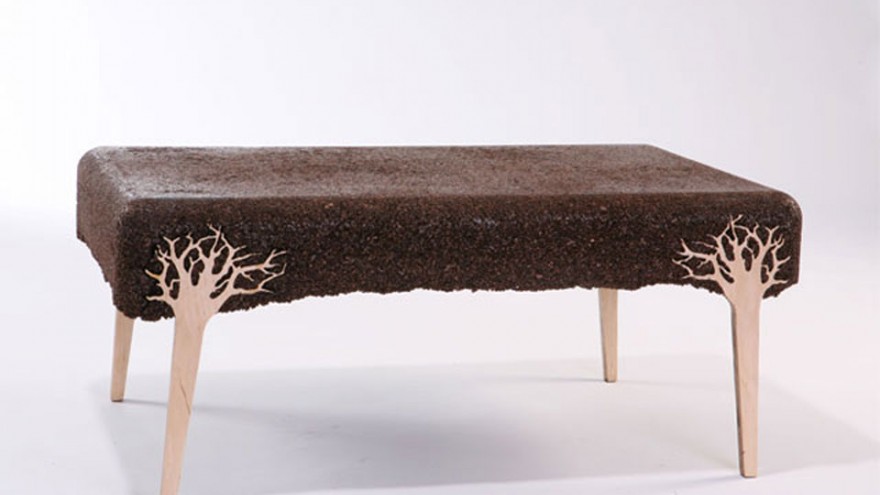 Sawdust table by Yoav Avinoam.