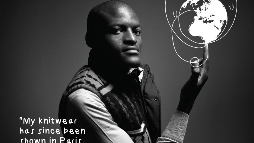 knitwear designer Laduma Ngxokolo
