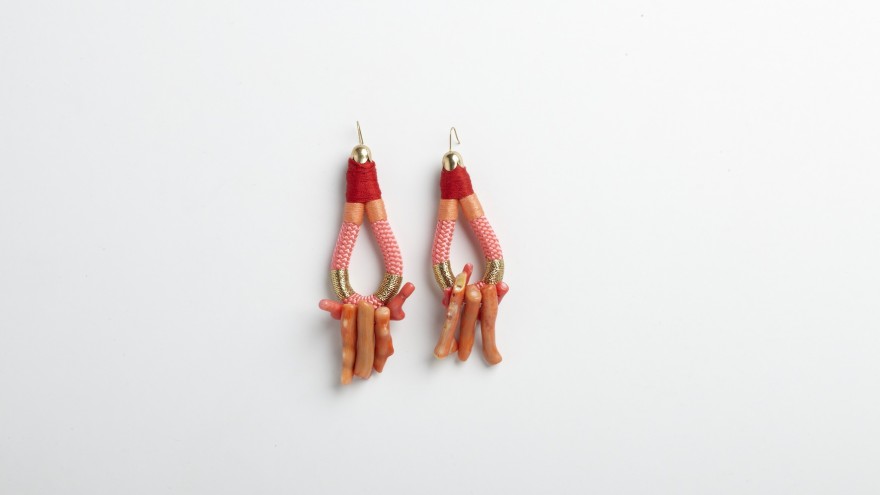 Coral earrings from Pichulik's 2014 Spring/Summer Collection. 