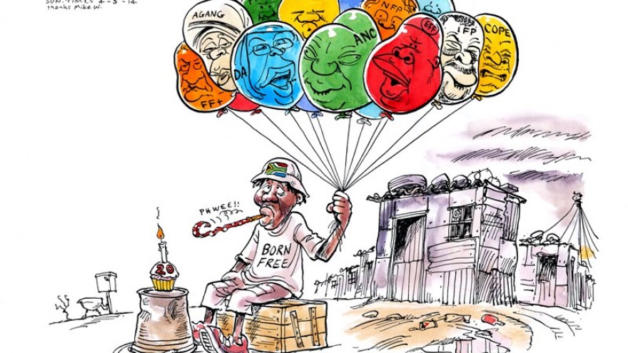 Cartoon featured in Democrazy: SA's Twenty-Year Trip by Zapiro. Image: Zapiro. 