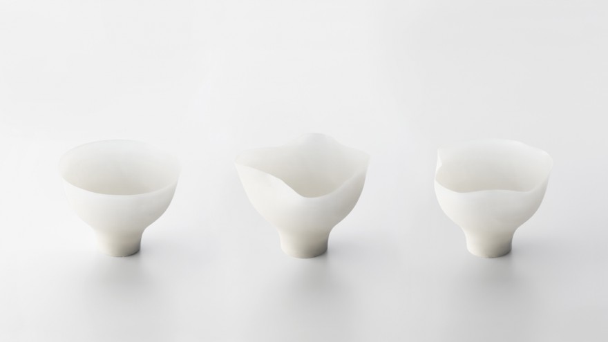 Shivering Bowls by Nendo. Photo: Hiroshi Iwasaki.    