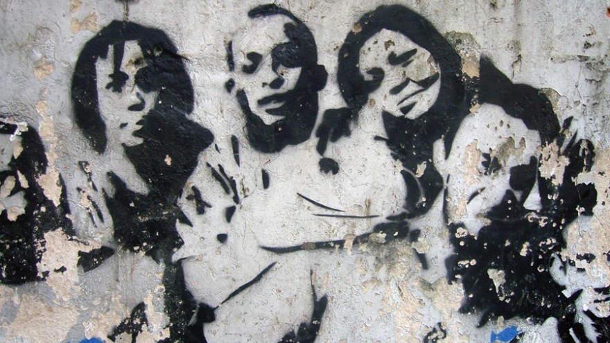 Graffiti portrait of local civic heroes, Favela, Rio, Brasil. Photo: Satyendra Pakhalé.