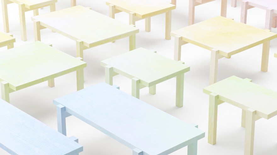 Coloured-Pencil Table. Photo: Hiroshi Iwasaki. 