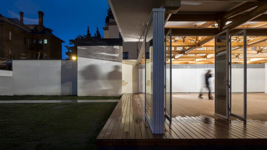 Paper pavilion by Shigeru Ban. 