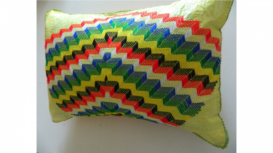 "Fan" Langazela cushion by Africa!Ignite. 