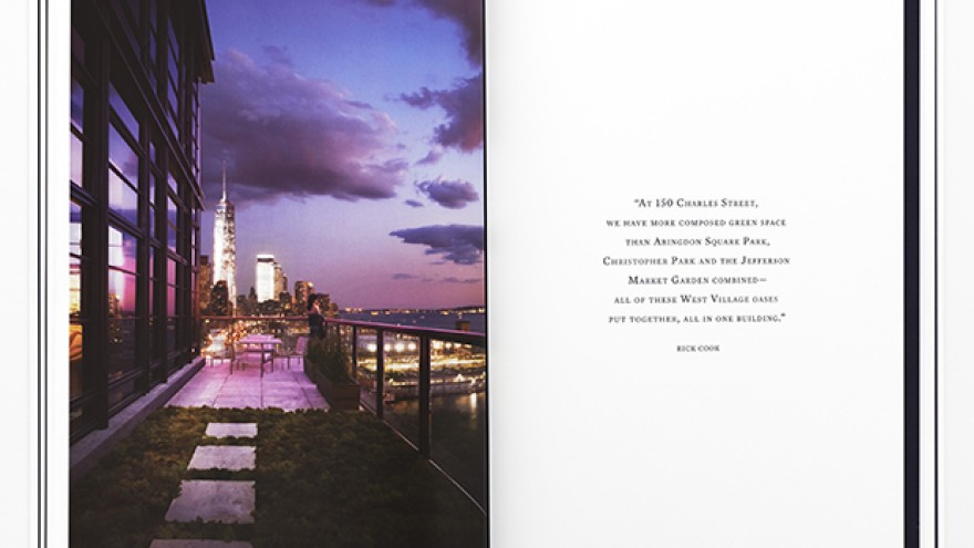 150 Charles Street identity by Michael Bierut. 