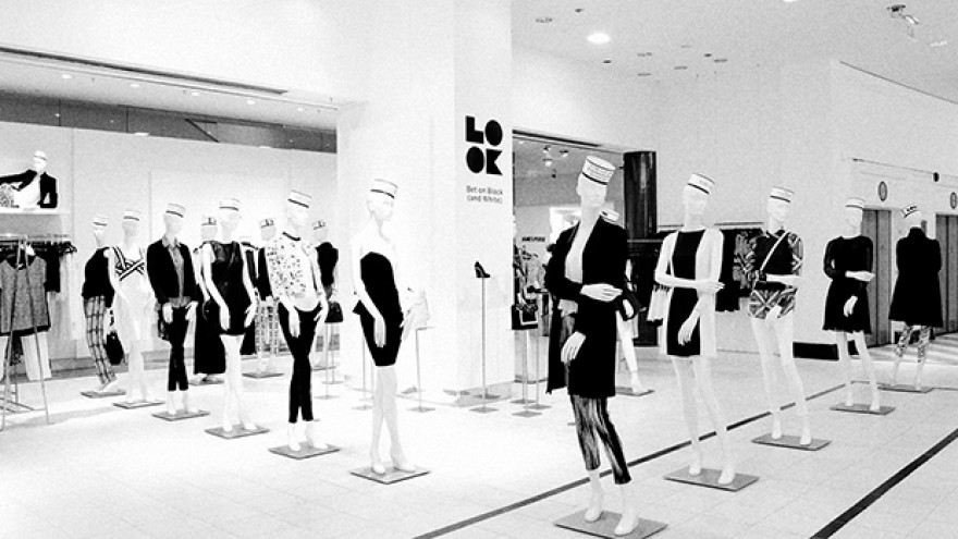 Fall 2013 campaign for Saks Fifth Avenue, , store window display by Michael Bierut. 