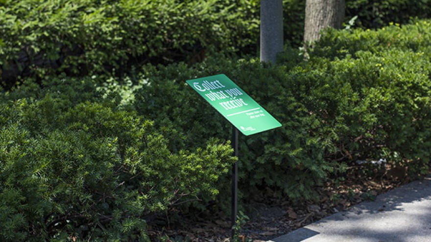 Signage for the Cathedral Church of St. John the Divine by Michael Bierut. 