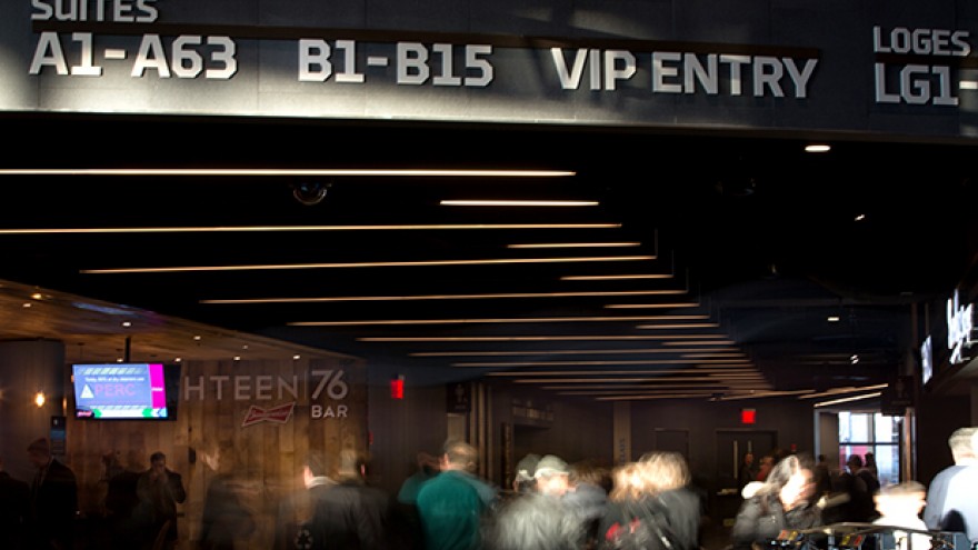 Brooklyn Centre signage, wayfinding and environmental graphics by Michael Bierut. 