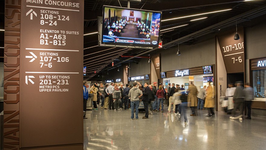 Brooklyn Centre signage, wayfinding and environmental graphics by Michael Bierut. 
