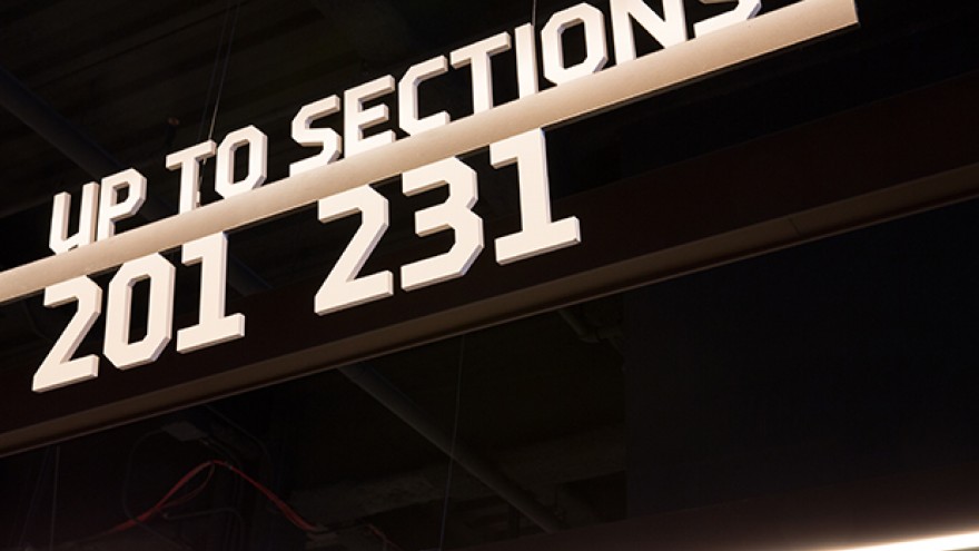 Brooklyn Centre signage, wayfinding and environmental graphics by Michael Bierut. 
