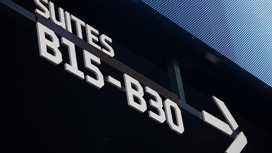 Brooklyn Centre signage, wayfinding and environmental graphics by Michael Bierut. 