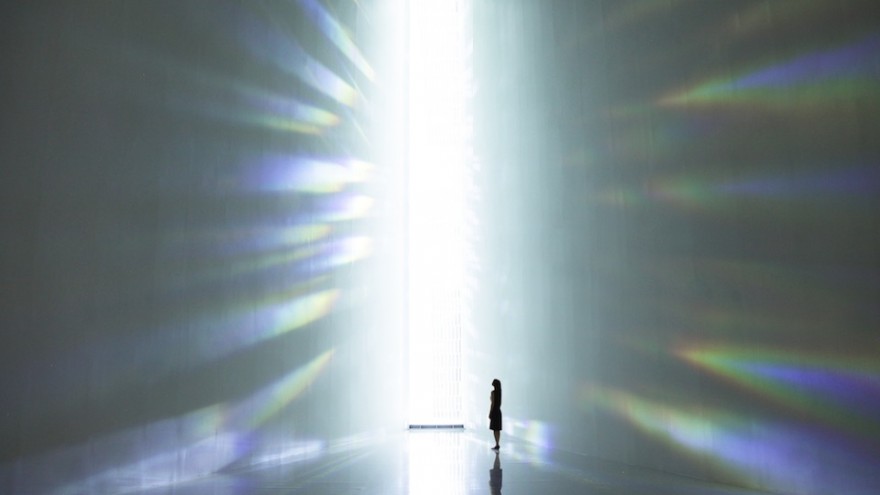 Crystallize exhibition: Rainbow Church by Tokujin Yoshioka. 