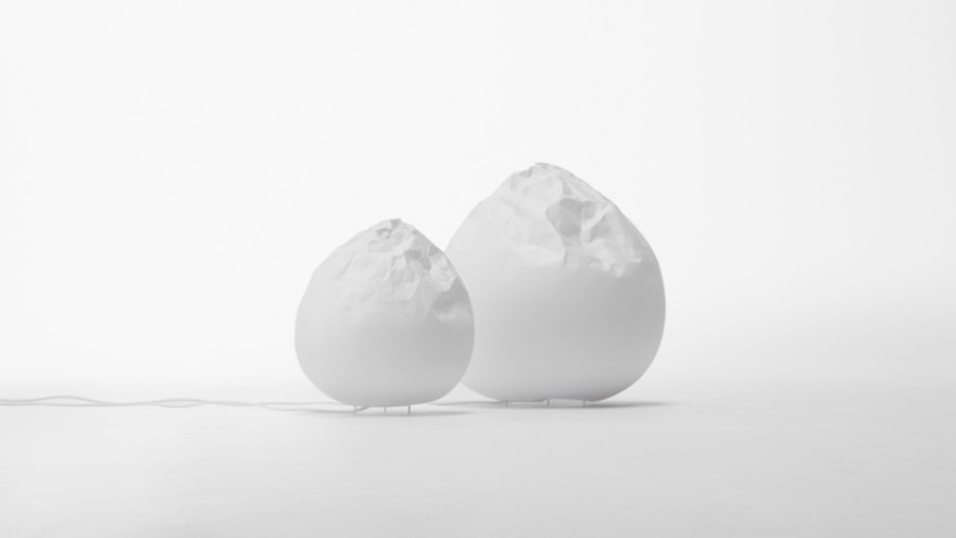 Semi-Wrinkled Washi lamp collection by Nendo. 