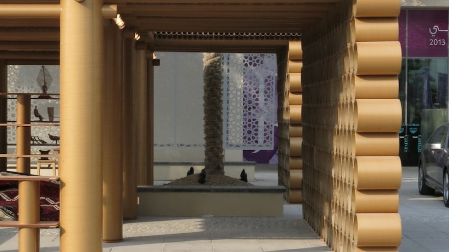 Design Souq cardboard pavilion by Shigeru Ban for the Abu Dhabi Art Festival. 