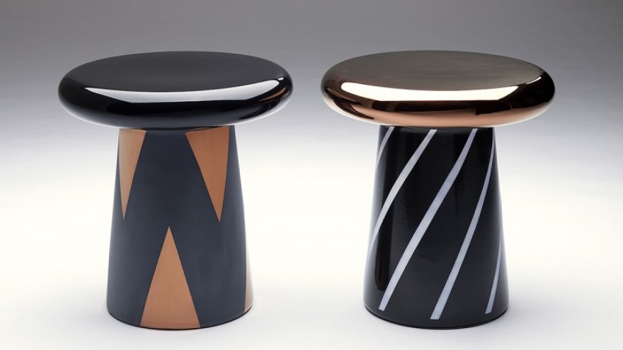 Ceramic side tables by Jaime Hayón for Bosa. 