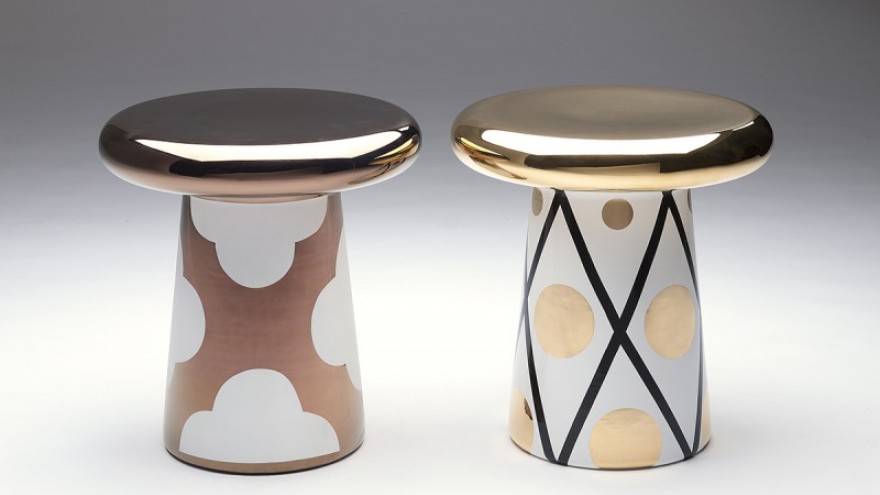 Ceramic side tables by Jaime Hayón for Bosa. 