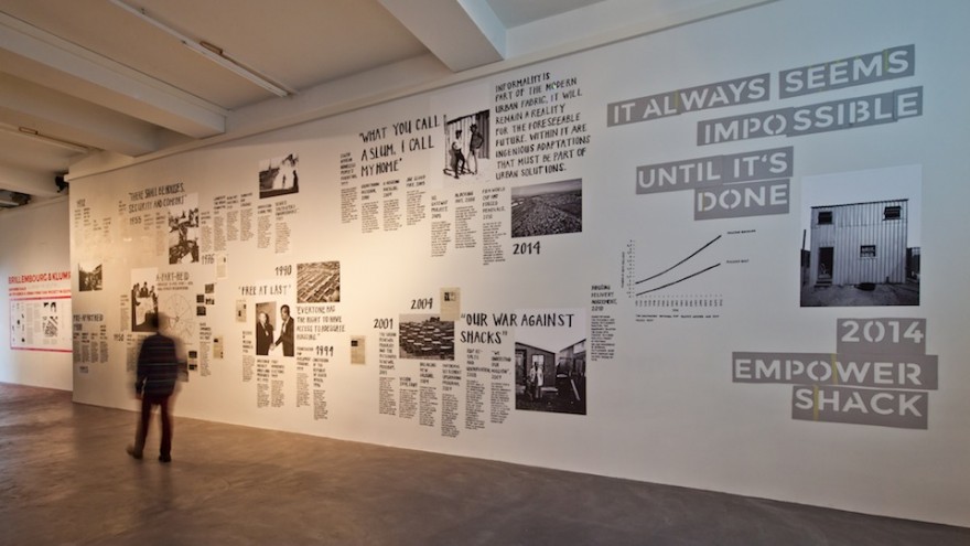 Empower Shack exhibition by Alfredo Brillembourg and Hubert Klumpner.