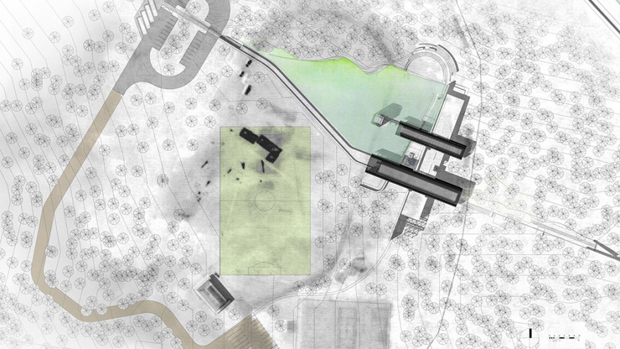 Site plan of the proposed Karura Forest Environmental Education Centre in Kenya by Boogertman + Partners Architects.