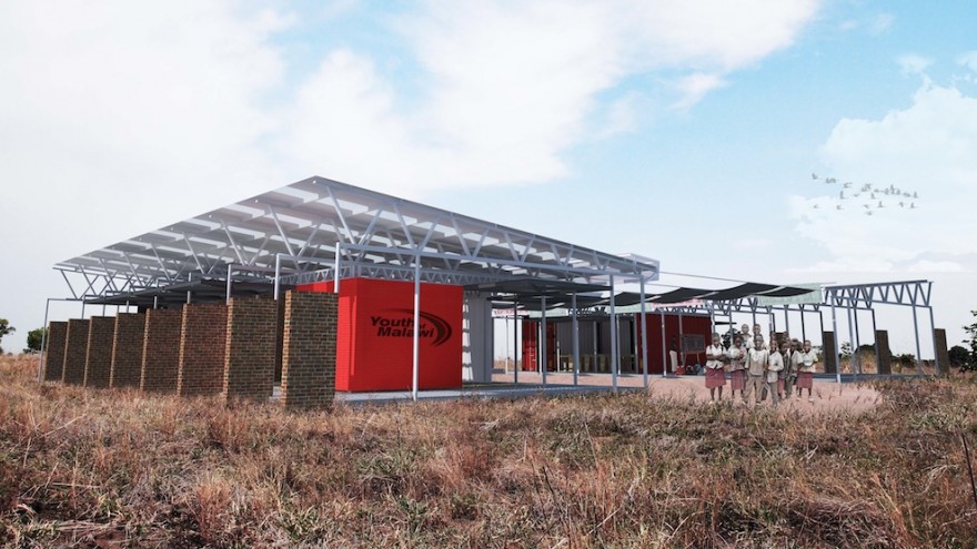 Legson Kayira Community Center and Primary School in Malawi by Architecture for a Change. Image: Architecture for a Change.