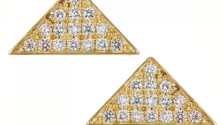 Bang triangle studs by Kirsten Goss. 